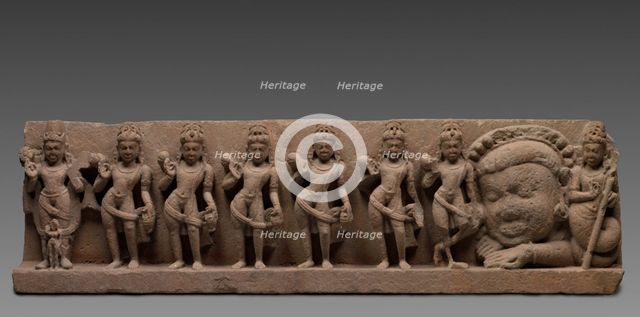 Lintel with the Nine Planets: Navagrahas, 7th - 8th century. Creator: Unknown.