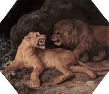 Lion and Lioness, 1770. Creator: George Stubbs