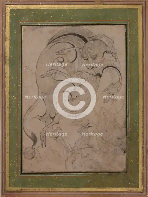 Lion Attacking an Antelope, second half 16th century. Creator: Unknown.