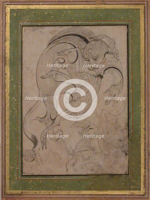 Lion Attacking an Antelope, second half 16th century. Creator: Unknown.