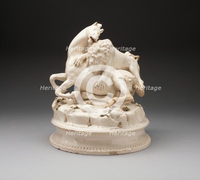 Lion Attacking Horse, Italy, 1789. Creator: Unknown.