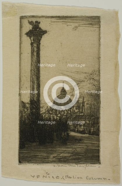 Lion Column, Venice, 1900. Creator: Donald Shaw MacLaughlan.