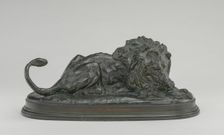 Lion Devouring a Doe, model 1837, cast by 1873. Creator: Antoine-Louis Barye