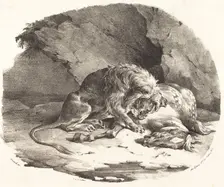 Lion Devouring a Horse, 1823. Creator: Theodore Gericault