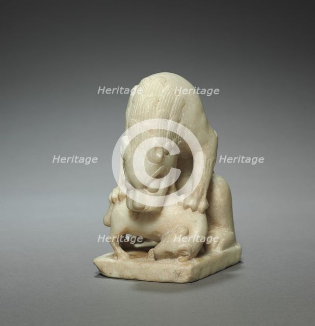 Lion Devouring a Lamb, early 700s. Creator: Unknown.