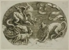 Lion, Dragon and Fox, 1520/30. Creator: Jean de Gourmont