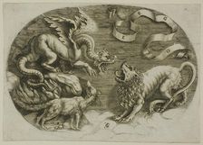 Lion, Dragon and Fox, 1520/30. Creator: Jean de Gourmont