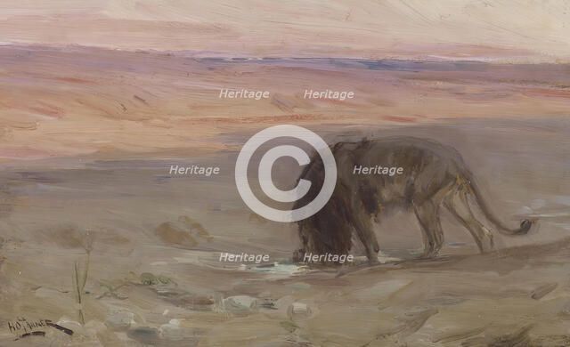 Lion Drinking, c1897. Creator: Henry Ossawa Tanner.