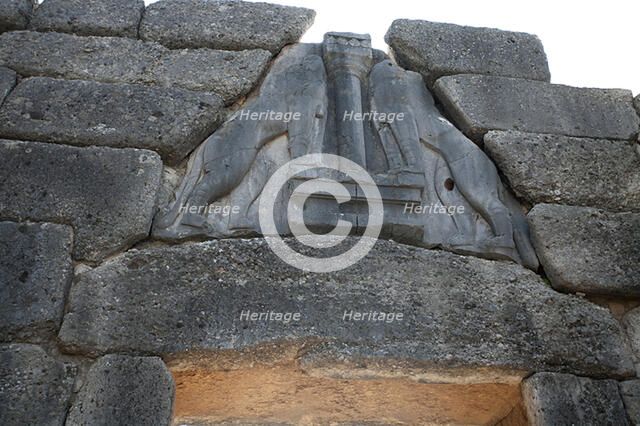 Lion Gate, Mycenae, Greece. Artist: Samuel Magal