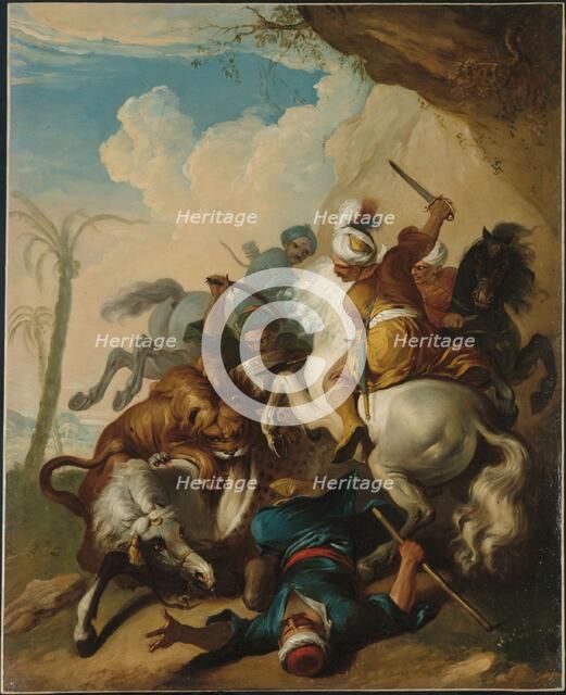 Lion hunting, between 1801 and 1900. Creator: Unknown.