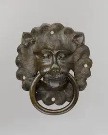 Lion mask door pull, German, ca. 1425-50. Creator: Unknown