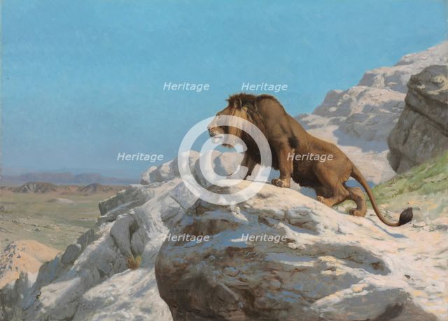Lion on the Watch, c. 1885. Creator: Jean-Léon Gérôme (French, 1824-1904).