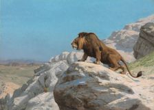 Lion on the Watch, c. 1885. Creator: Jean-Léon Gérôme (French, 1824-1904)