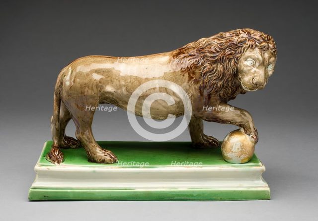 Lion (One of a Pair), Staffordshire, c. 1785. Creator: Staffordshire Potteries.