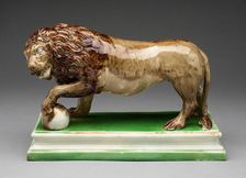 Lion (One of a Pair), Staffordshire, c. 1785. Creator: Staffordshire Potteries