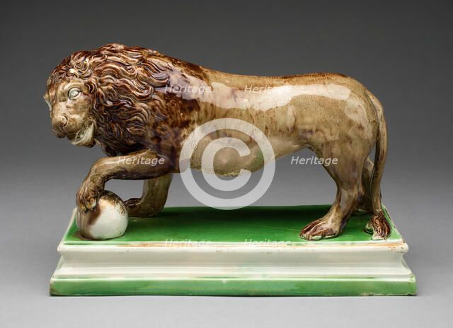 Lion (One of a Pair), Staffordshire, c. 1785. Creator: Staffordshire Potteries.
