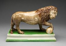 Lion (One of a Pair), Staffordshire, c. 1785. Creator: Staffordshire Potteries