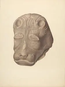 Lion's Head (one of pair), c. 1940. Creator: Edward DiGennero