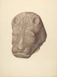 Lion's Head (one of pair), c. 1940. Creator: Edward DiGennero