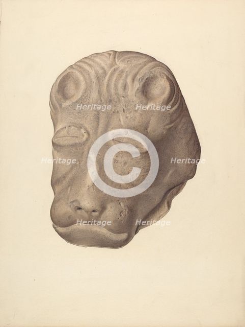 Lion's Head (one of pair), c. 1940. Creator: Edward DiGennero.