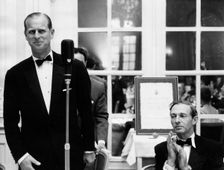 Lionel Cohen and the Duke of Edinburgh at the Jewish Welfare Board Dinner, 1964