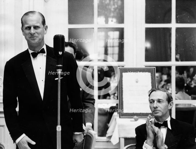 Lionel Cohen and the Duke of Edinburgh at the Jewish Welfare Board Dinner, 1964. Artist: Unknown