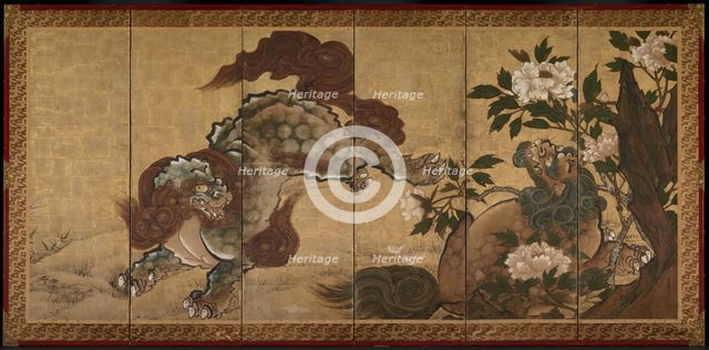 Lions, 1668. Creator: Sekkei Yamaguchi (Japanese, 1644-1732).