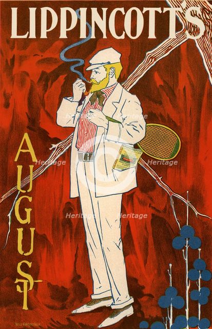 Lippincott's August (Poster), 1895. Artist: Carqueville, William L. (1871-1946)