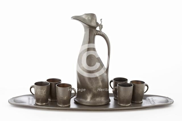 Liquor Service with Auk decanter, c1890-1910. Creator: JP Kayser Sohn.