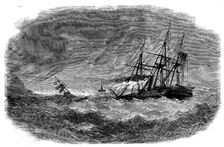 Lisbon Bar during a Gale of Wind, 1858. Creator: Smyth