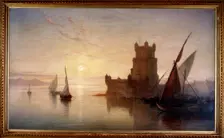 Lisbon - Castle of Balem, 1850. Artist: Frank Dillon