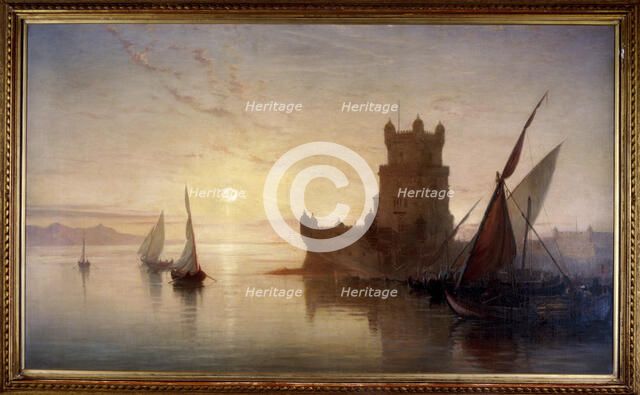 Lisbon - Castle of Balem, 1850.   Artist: Frank Dillon