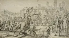 Lisbon Captured by French Troops under Robert of Normandy. Creator: Crispijn van de Passe