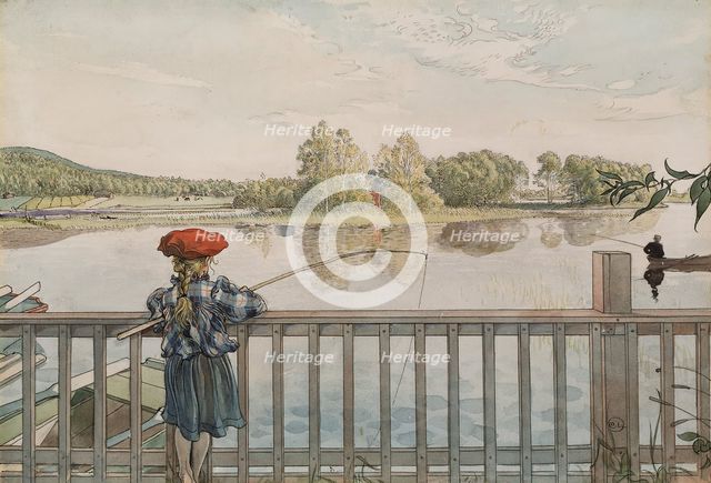 Lisbeth Angling. From A Home (26 watercolours). Creator: Carl Larsson.