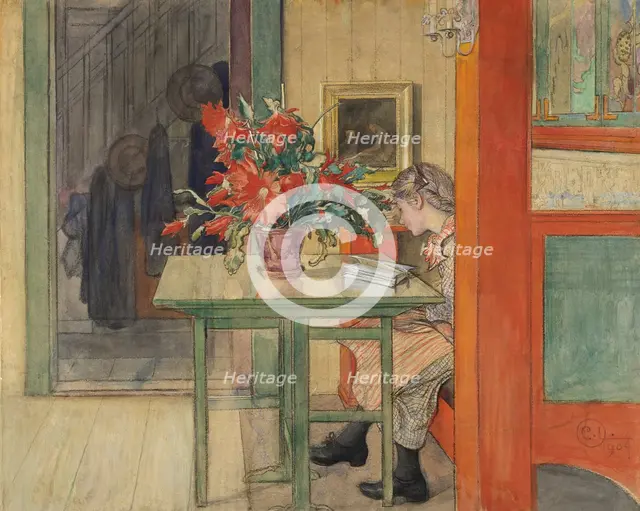 Lisbeth Reading. Creator: Carl Larsson.