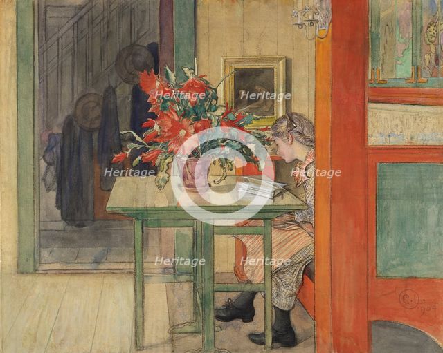 Lisbeth Reading. Creator: Carl Larsson.