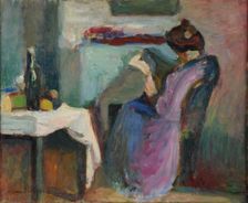 Liseuse en robe violette (Reader in purple dress), 1898. Creator: Matisse, Henri (1869-1954)