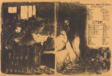 Lisez la revue blanche; Un nuit d'Avril Ceos, L'image, 1894. Creator: Edouard Vuillard