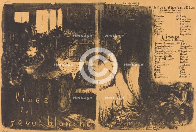 Lisez la revue blanche; Un nuit d'Avril Ceos, L'image, 1894. Creator: Edouard Vuillard.