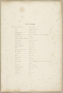 List of Plates, from The Park and the Forest, 1841. Creator: James Duffield Harding