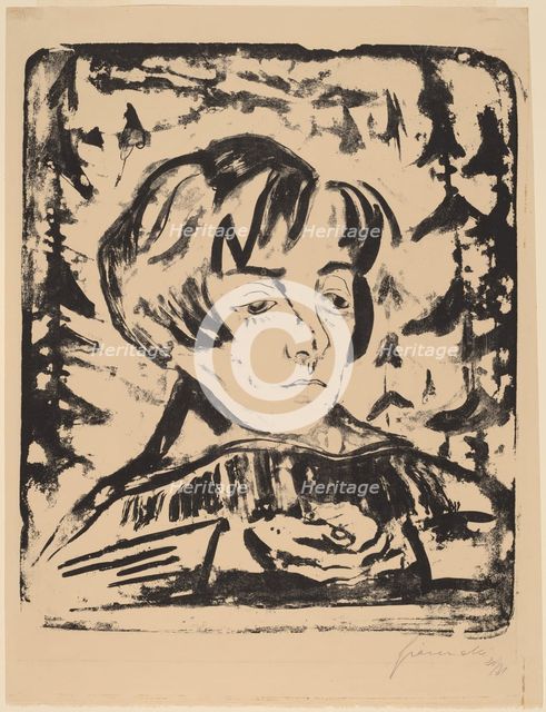 Listening, 1920-1921. Creator: Walter Gramatté.