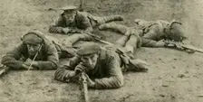 Listening for sounds from underground, Western Front, First World War, c1916, (c1920). Creator: Unknown