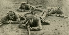 Listening for sounds from underground, Western Front, First World War, c1916, (c1920). Creator: Unknown
