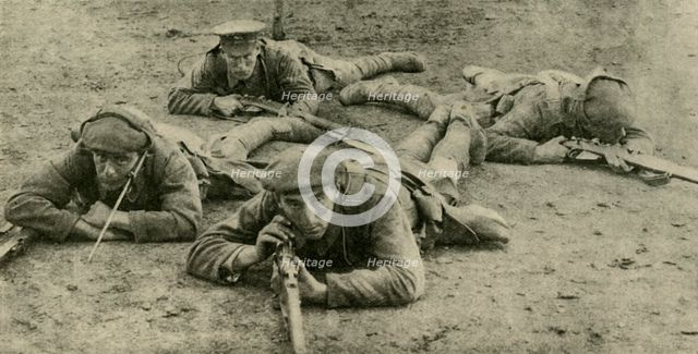 Listening for sounds from underground, Western Front, First World War, c1916, (c1920). Creator: Unknown.