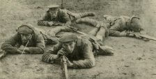 Listening for sounds from underground, Western Front, First World War, c1916, (c1920). Creator: Unknown
