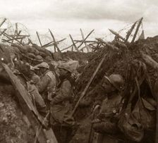 Listening post, front line, c1914-c1918