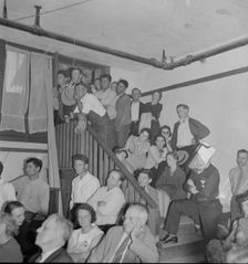 Listening to the speaker..., Bakersfield, California, 1938. Creator: Dorothea Lange