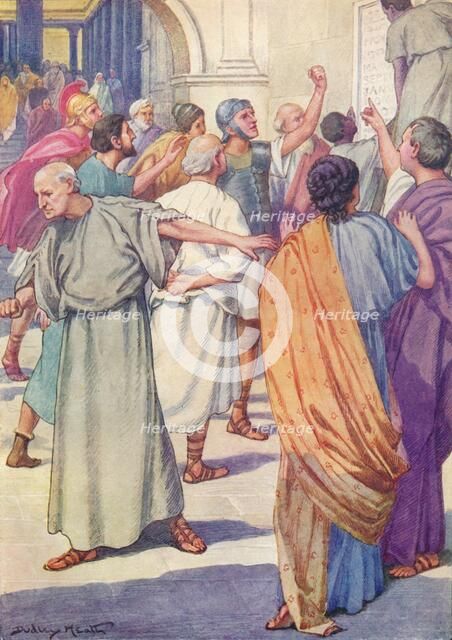 'Lists of those who were doomed were hung up in the Forum', c1912 (1912). Artist: Ernest Dudley Heath.