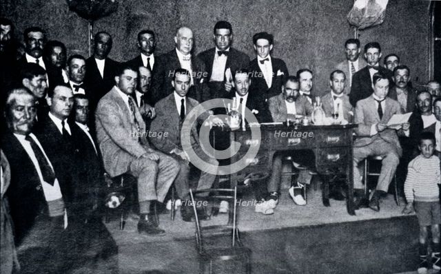 Lluís Companys as president of a 'rabassaire' rally, held in 1922.