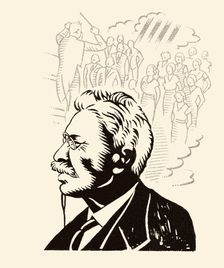 Lluís Millet Pagés (1867-1941). Musician, founder of the Orfeo Catala. Drawing, 1934